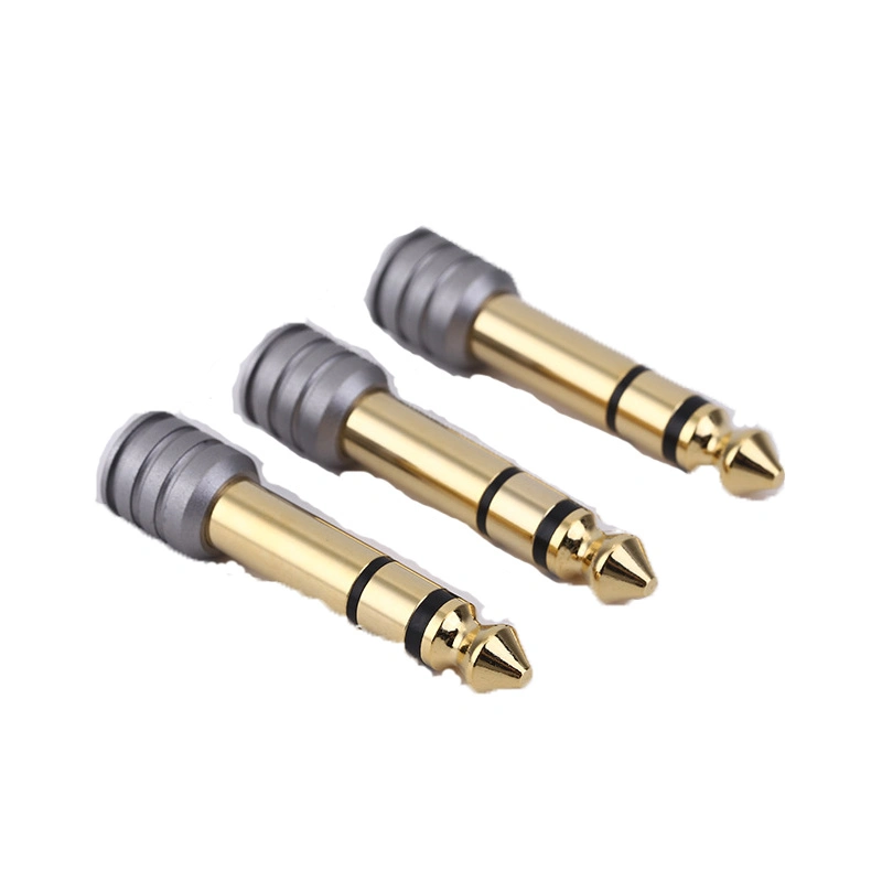 High Strength Custom CNC Machining Audio 6.35 Stereo Plug 6.35 Male to 3.5 Female Adapter 6.35 Headphone Audio Brass Adapter Plug Accessories