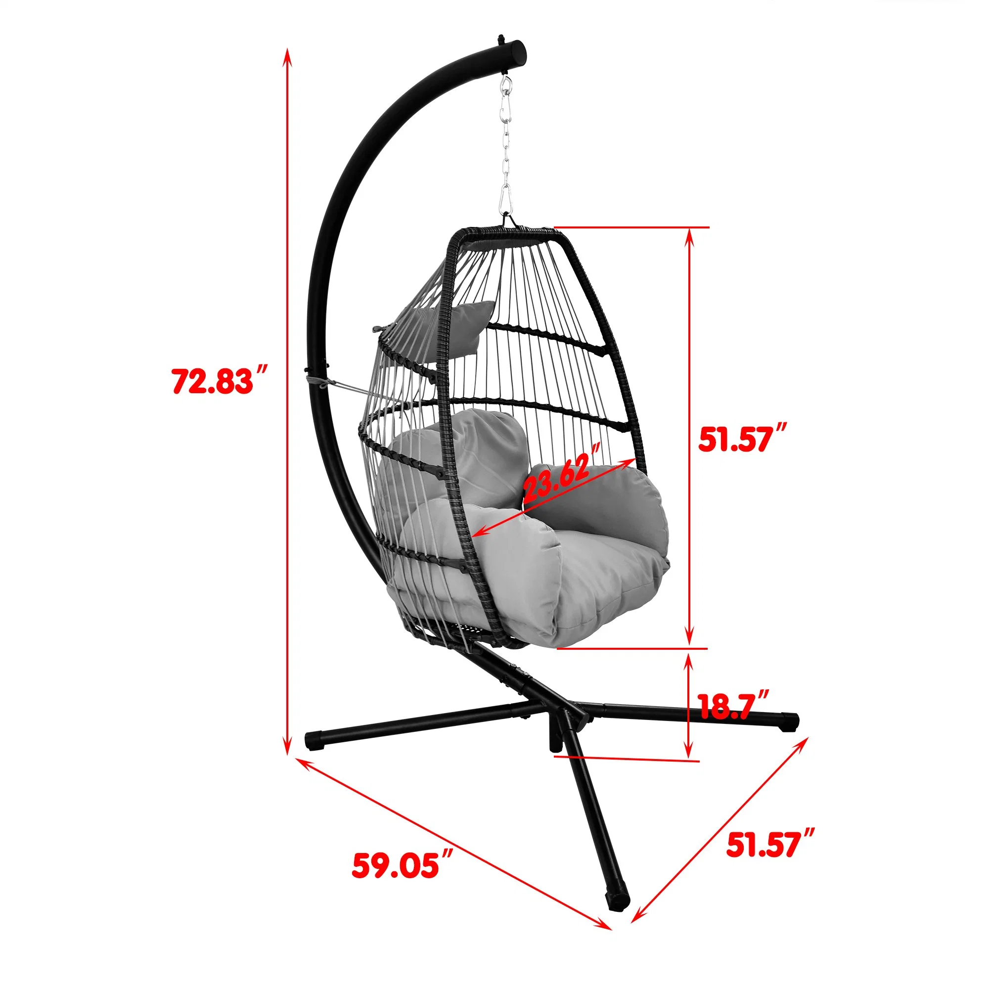 Outdoor Eisen Hängende Freizeit Korb Schaukel Stuhl