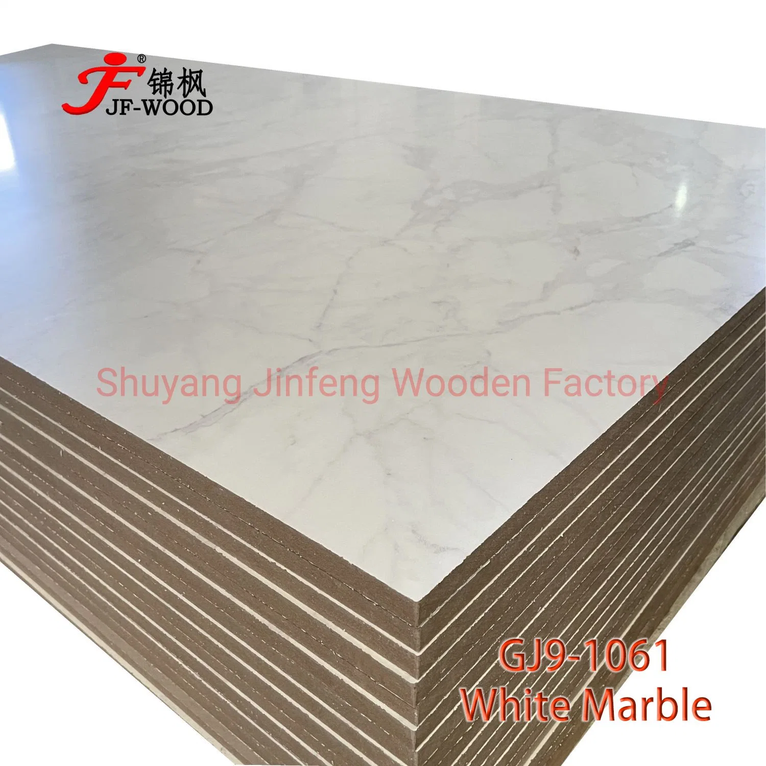 White Marble Color Melamine MDF Board Furniture Material for Worktop Workshop Cabinet 1220*2440*18mm 17mm 16mm 15mm