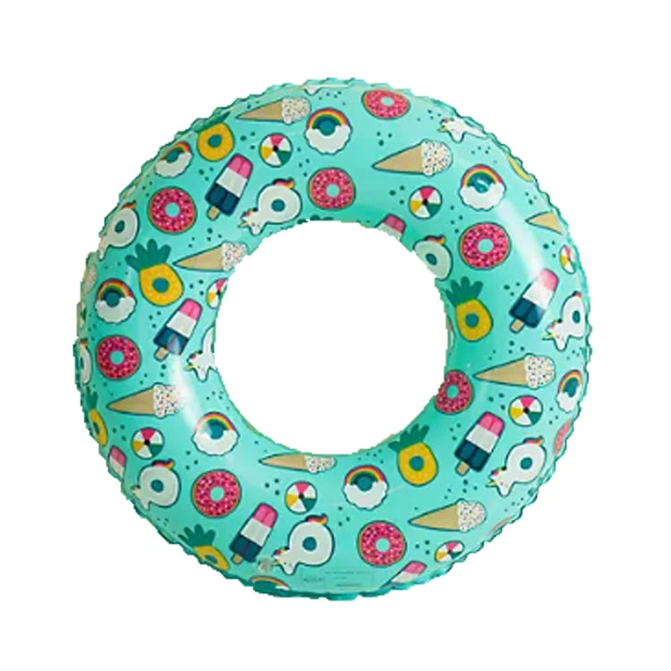 Summer Outdoor Water Fun Toys PVC Inflatable Printed Swim Ring