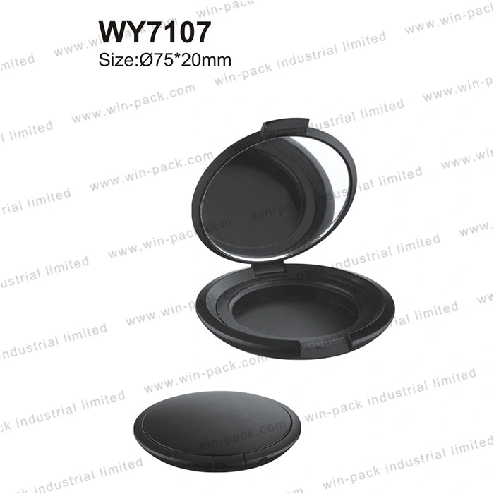 75*30mm 10g Round Shape Custom Matte Black Empty Makeup Compact Case for Skincare Cosmetic Packing Lipstick