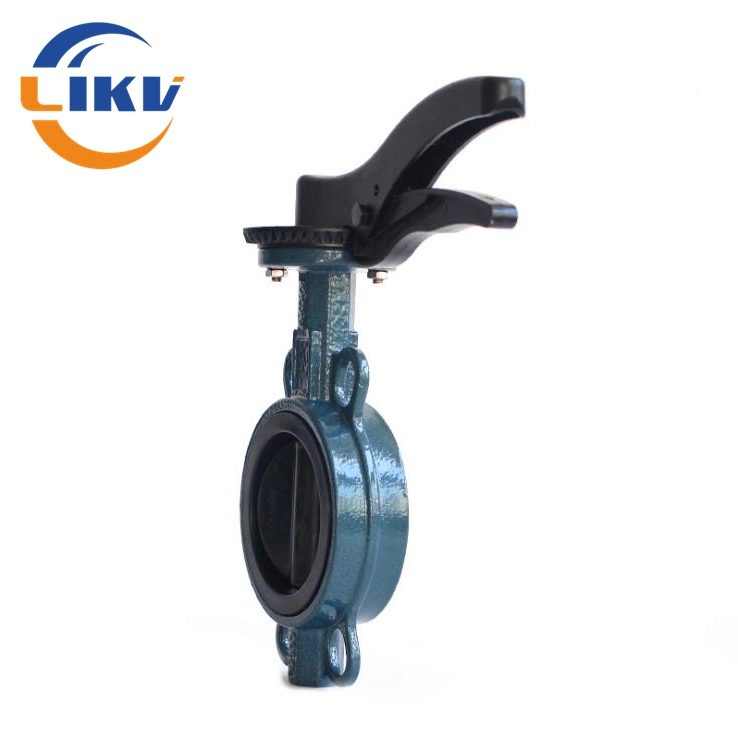 DIN Carbon Steel Soft Seat Wafer Butterfly Valve Handle Lever Manual Operated