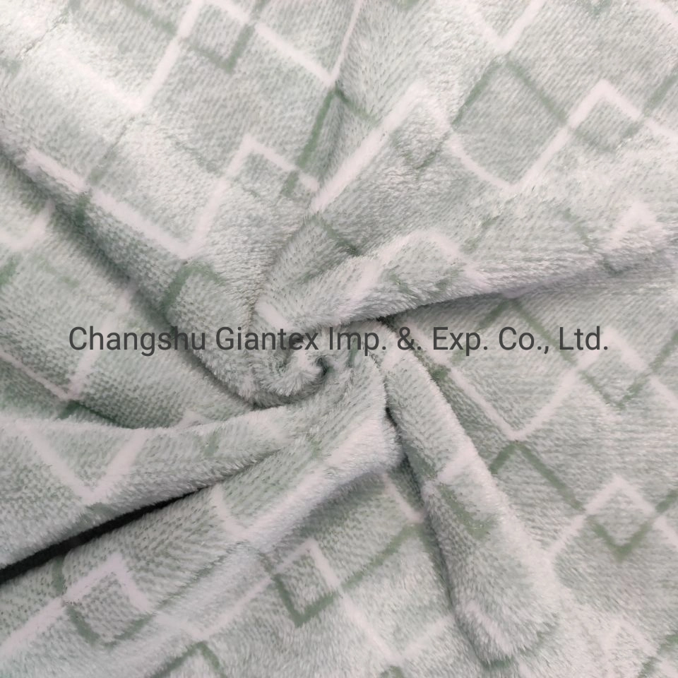 Print Flannel Double Side Fleece Knitting Fabric