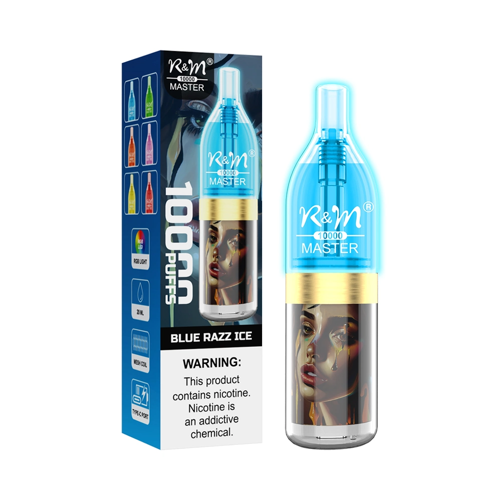 Royaume-Uni Europe meilleur vendre Vape jetable Randm Tornado 10K Puff Barre Crystal RGB Light logo OEM antenne maillage 20ml E Commerce de gros de cigarettes I Vape