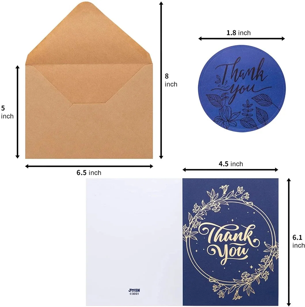 Wholesale/Supplier Gold Foil Printing Thank You Cards Custom Greeting Card