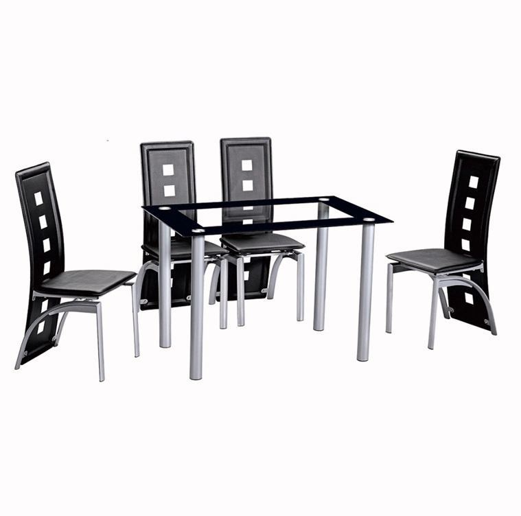 Moderne de luxe Rectangle verre dessus table salle à manger mobilier de salle à manger