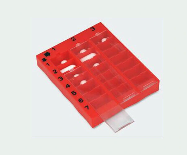 7 Days Red Plastic 21 Compartments Pill Box