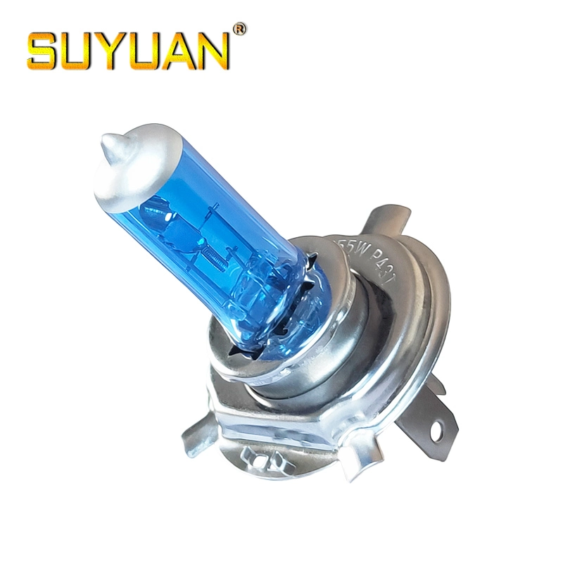 Blue Highlight Halogen Lamp H4 12V 60/55W High Low Beam Car Quartz Headlamp Bulb Is Used for Auto Lighting System