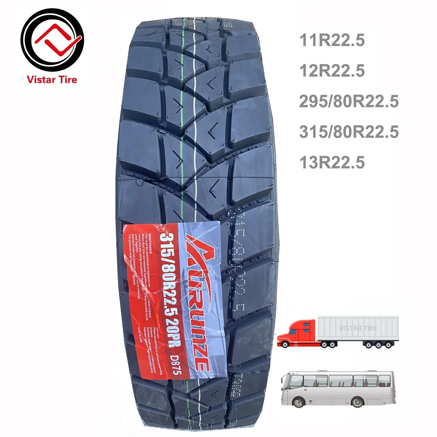 Advance/Doublestar/Double Coin/Kunlun/Roadone/Westlake/Chaoyang TBR Truck Tire 215/75r17.5 235/75r17.5 11r22.5 265/70r19.5 315/80r22.5 13r22.5 385/65r22.5 Pneus