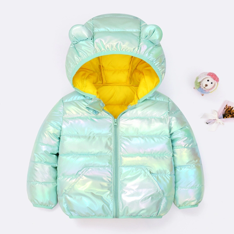 Vestes épaisses personnalisées pour garçons et filles, en duvet brillant, pour enfants, unisexe et adaptées aux activités en extérieur.