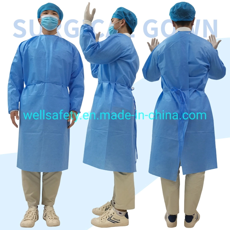 ANSI/AAMI Level 2 Level 3 Level 4 Washable Durable Disposable Non Woven Gown Disposable Waterproof Isolation Gown for Doctor FDA, CE, SGS, En13795@Minnie