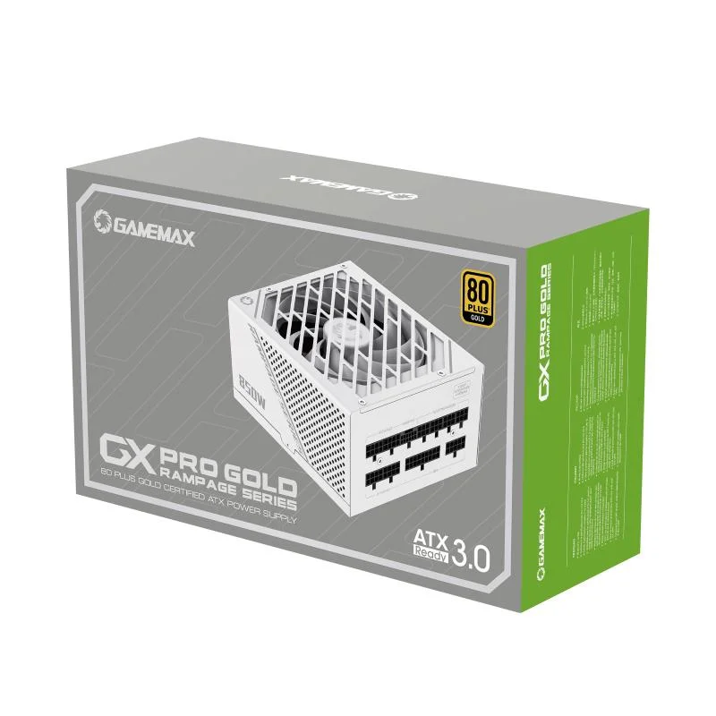 Gamemax Gx-850 pro 80+ Gold ATX3,0, Pcie5,0 Netzteil, 12vphwr, Gaming-PC