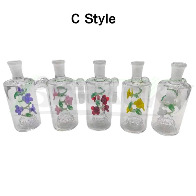 Wholesale/Supplier 4 Styles Glass Ash Catcher with Silicone Container Base Reclaim Catcher