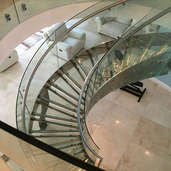 Modern House Stainless Steel / Carbon Steel Curved Staircase