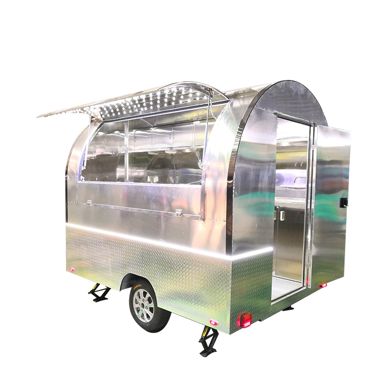 Carro de Transporte Mini Mobile Fast Food para exteriores em aço inoxidável quente Carrinho de compras para snacks para cães/café/gelados
