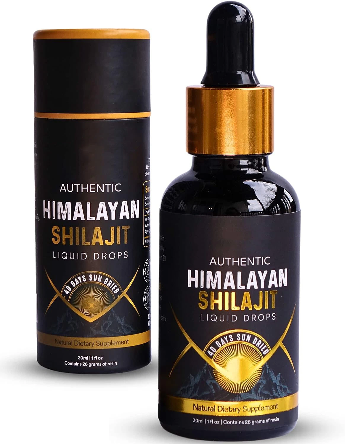 Nootropics Booster Fulvic Acid Organic Himalayan Shilajit Mineral Drops Extract Oil