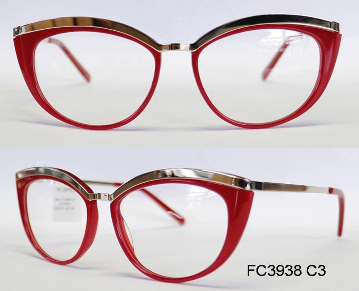 Acetate Frame for Lady with Metal Prescription Brand Glasses Optical Frames