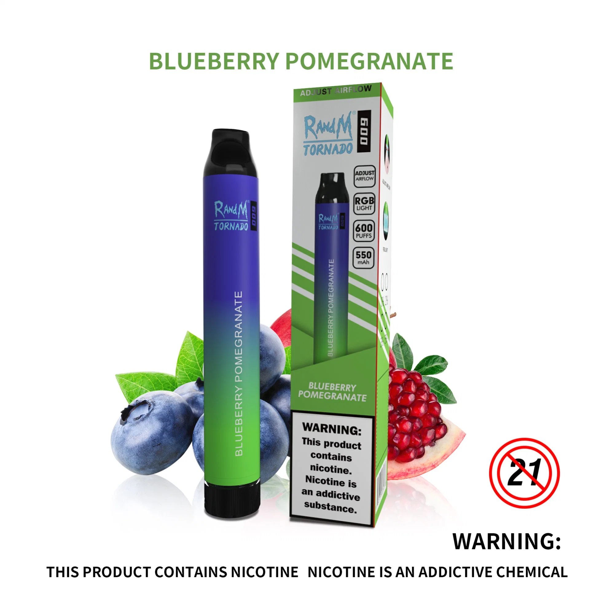 Tpd Model Disposable Pod Randm Tornado 600 Puffs E-Cigatette with Airflow Adjustable