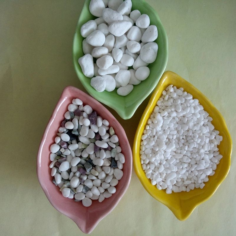 Pure White Tumbled Pebble/Cobblestone 1-2cm, 3-5cm für Pflaster legen