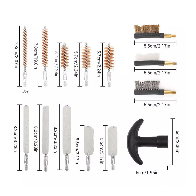 Kit de limpeza de pistola universal com adaptador de caça tática em latão