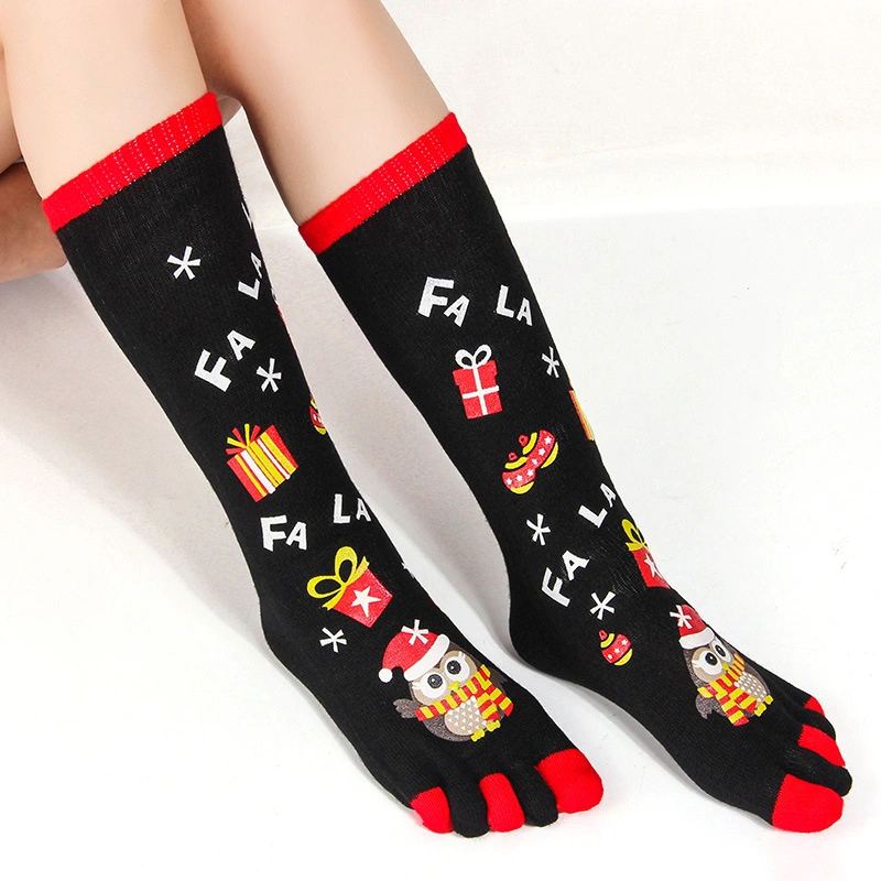 Wholesale/Supplier Women's Five Toe Socks Elastic Warm Christmas Socks