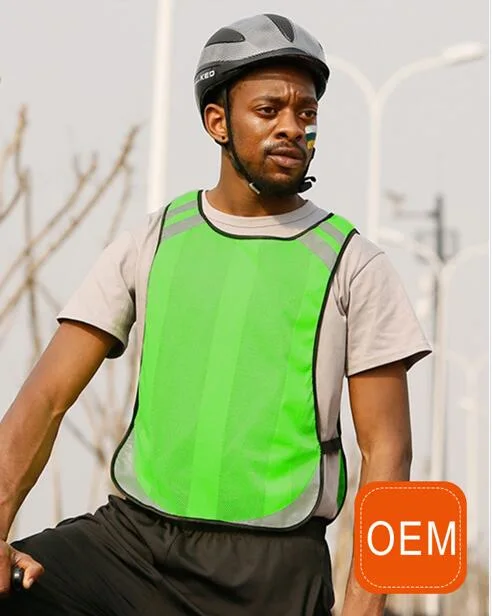 OEM Green Hi Vis Breathable Construction Vest, Reflective Cycling Safety Vest