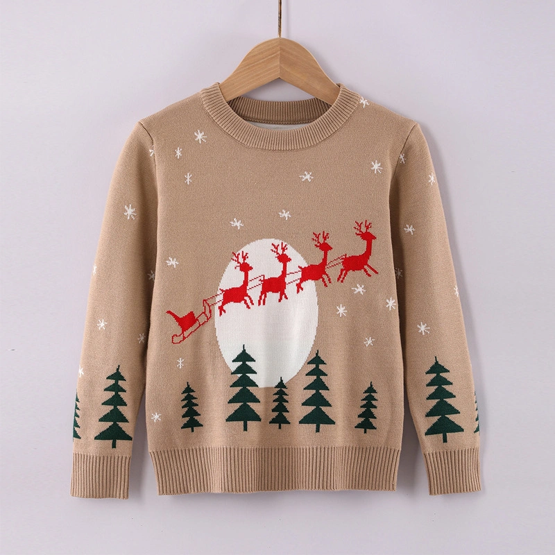 Boys Girls Christmas Knitted Sweaters Autumn Winter Xmas Warm Pullover Kids Clothing 2023 Baby Santa Claus Sweaters