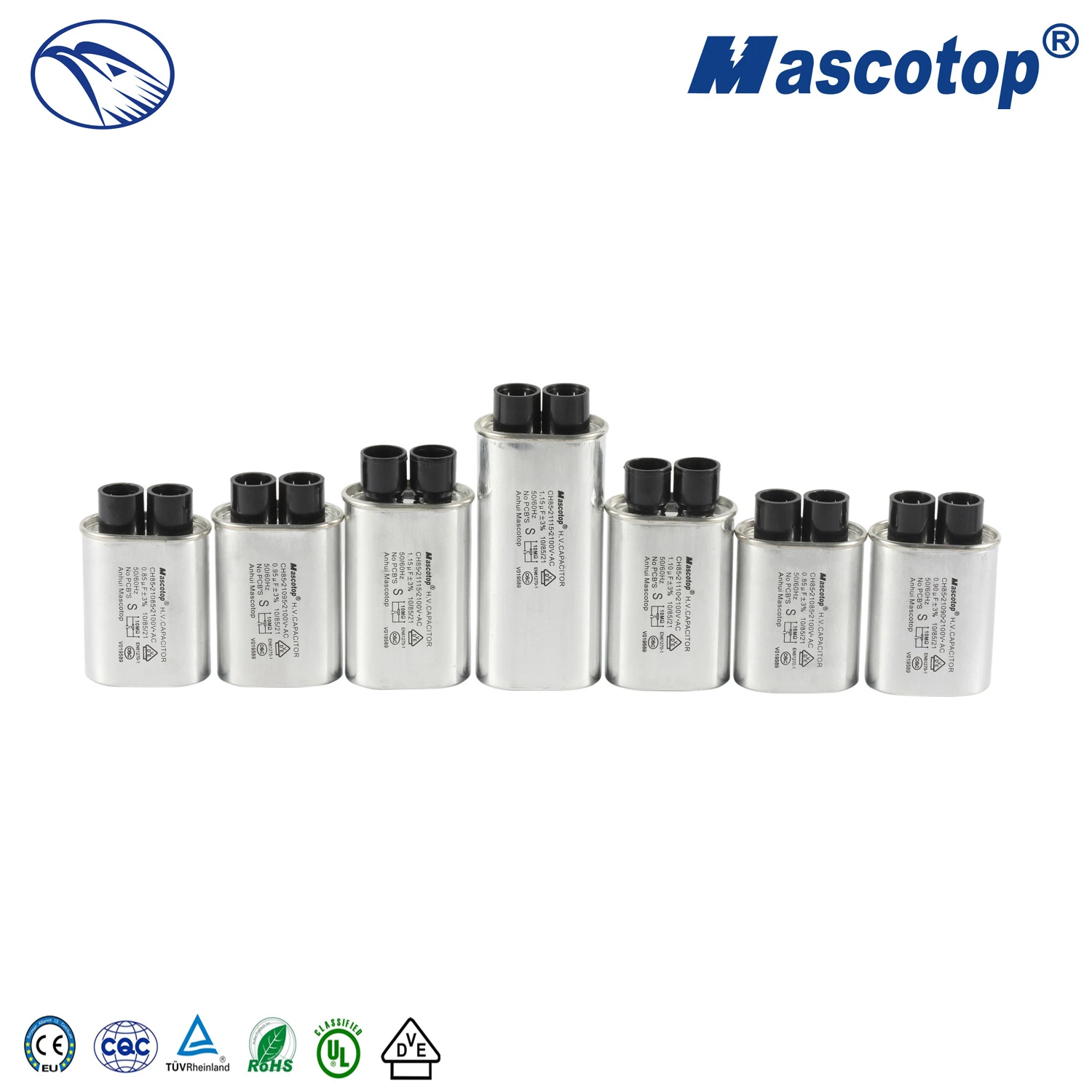 Mascotop Polypropylene 50PCS /Carton 0.5-1.4UF 2100V 2300V Aluminum Microwave Oven Capacitor