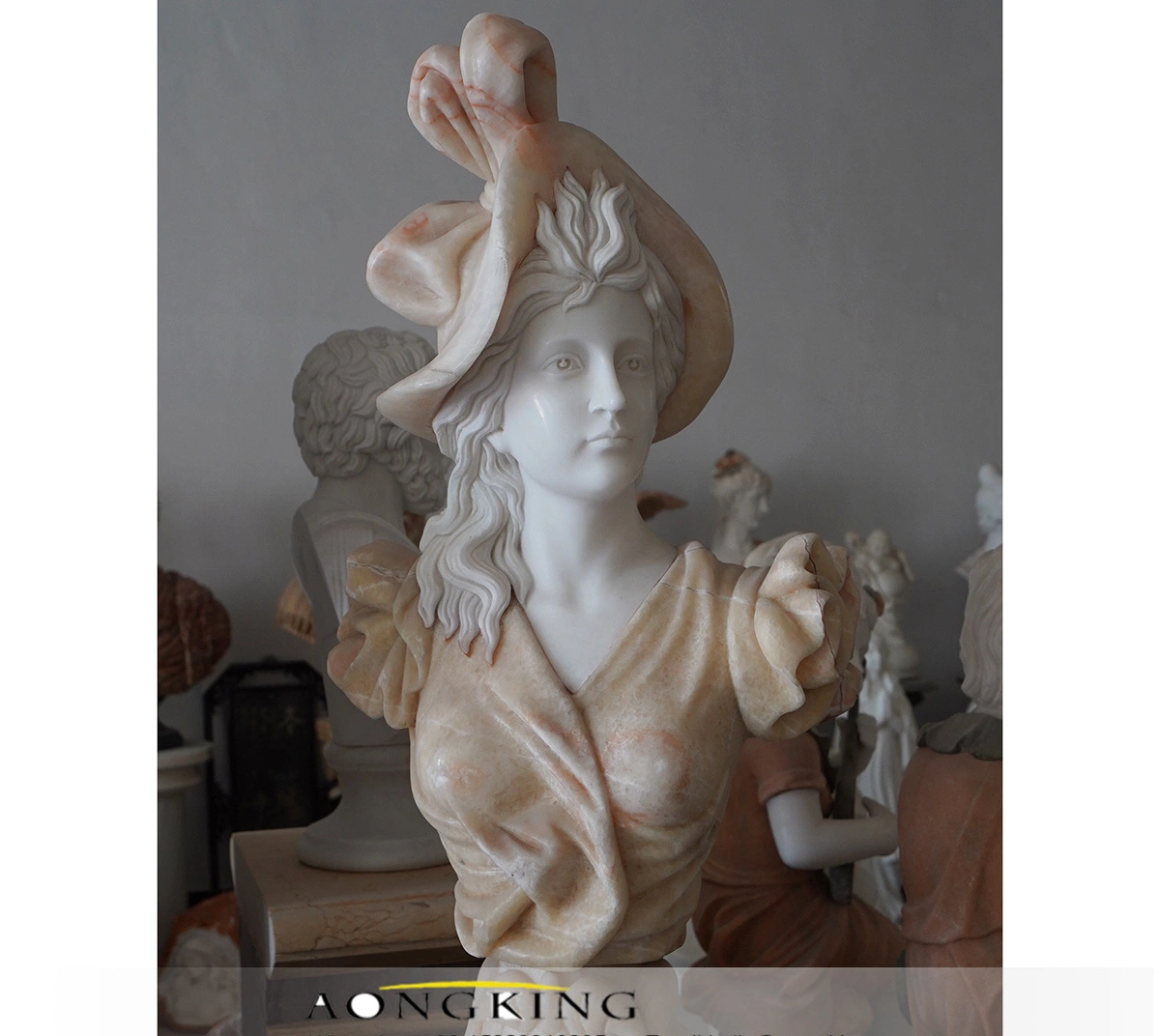 Greek Aphrodite Marble Garden Bust