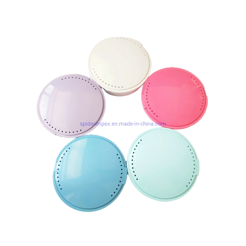 Hot Selling Round Shape Dental Retainer Case with Mirror