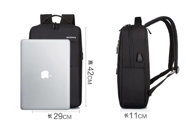 Custom Logo Durable Business School Rucksack Bags Laptop Backpack with USB Charger