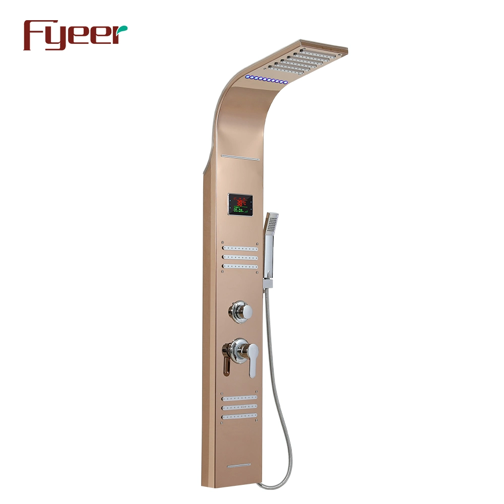 Fyeer Hydro Power LED Shower Panel with Big Temperature Display Screen