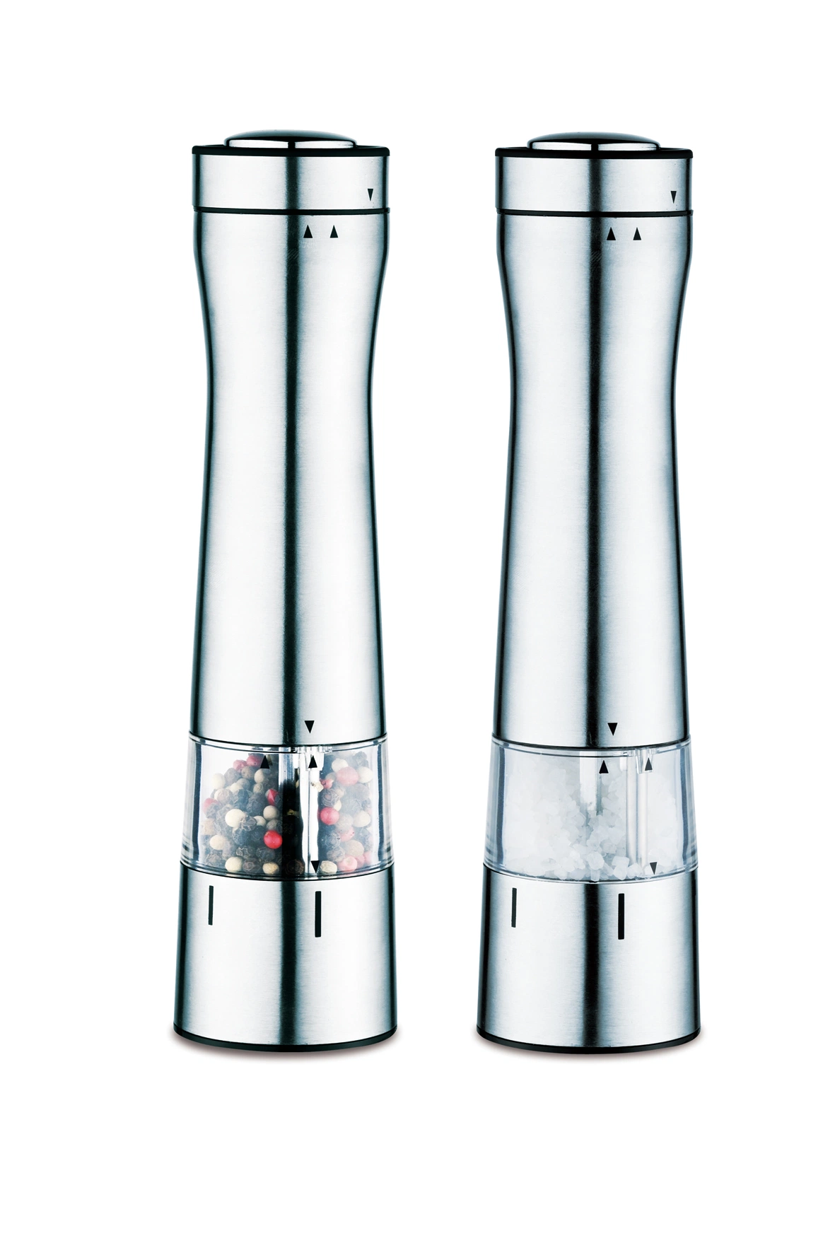 Premium Battery Operated Stainless Steel Electric Salt and Pepper Grinder Mill Set with Adjustable Coarseness