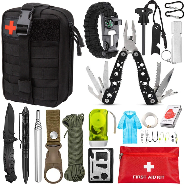 Camping Kit de supervivencia al aire libre equipos multifuncionales de equipos de emergencia SOS