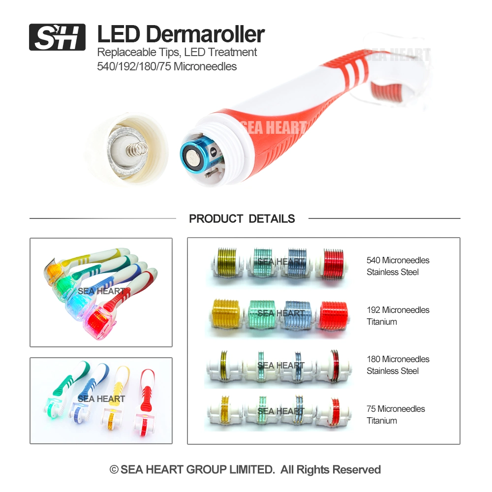 540 LED Titanium / Stainless Steel Microneedles Dermaroller