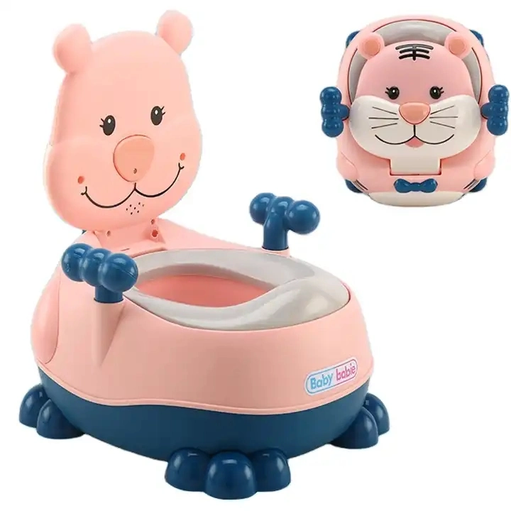 China Supplier Latest Cute Plastic Comfortable Backrest with Splash Protection for Baby Potty Chair, Baby Potty Training Seat