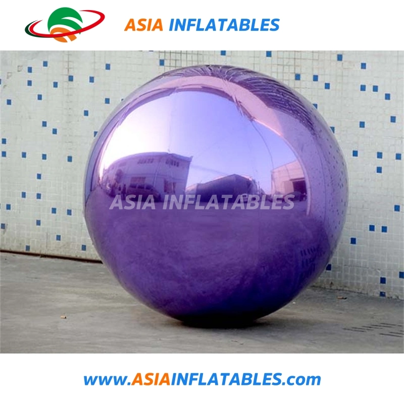 Mirrored Inflatable Gold Balloon with Purple Color for Stage Party Decoration