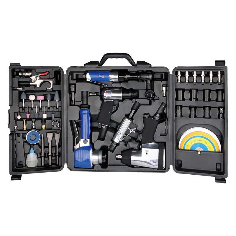 71 piezas Ultimate Kit de herramientas de aire 1-1/2'', una llave de impacto, 1-3/8" Martillo aire Llave de carraca con cinceles de martillo de aire herramientas del Kit de impacto