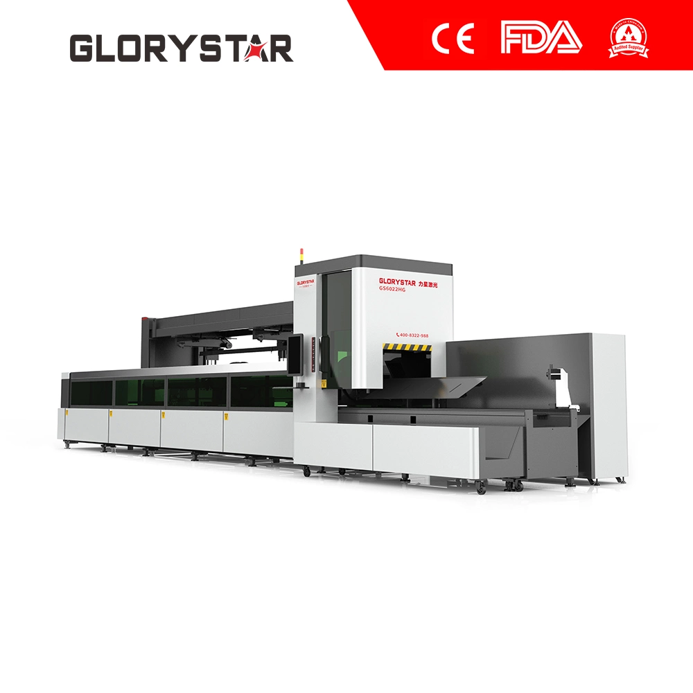 Vollautomatische 3 Chucks Square Tube Fiber Laser Schneidmaschine Für Werbedekoration