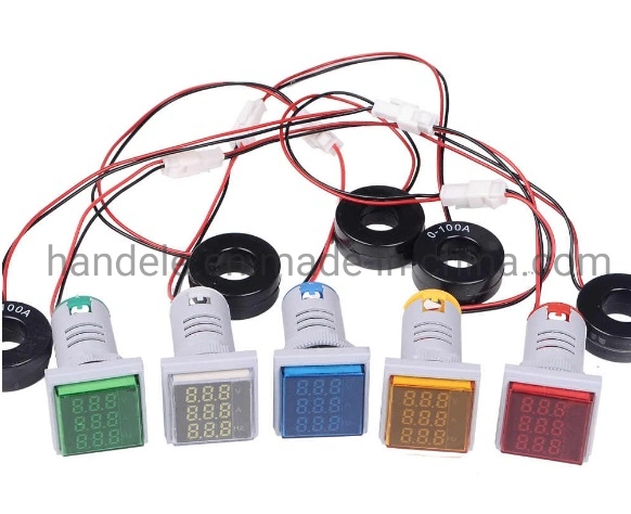 Square Panel LED Digital Tube Voltage Meter Three Display Indicator