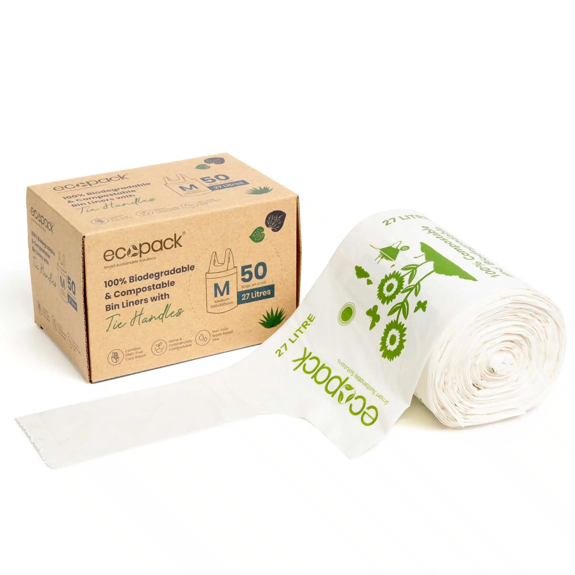 Corn Starch Biodegradable Compostable 13 Gallon Garbage Bags and Trash Bags