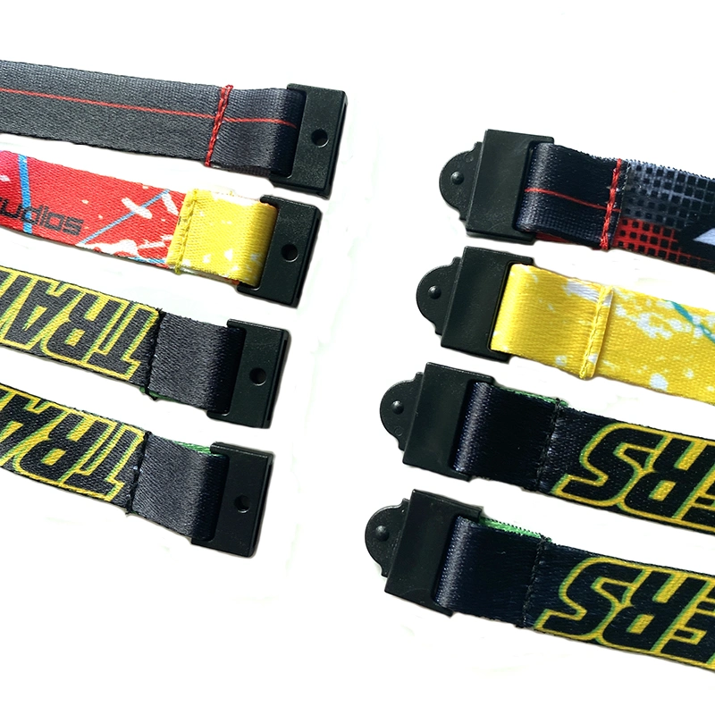 High quality/High cost performance Recycled Fabric Printed Release Buckle Lanyard with Metal Lobster Clip