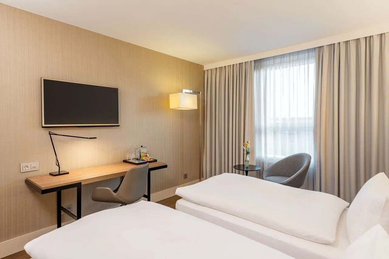 Hotel Hilton 5 étoiles Chambre à coucher Mobilier de taille King Simple&amp;Meubles de salle de jumeaux