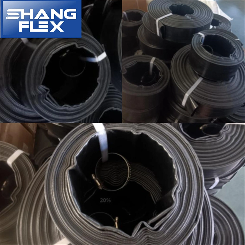 Black PE PVC Layflat Discharge Hose for Water Transfer