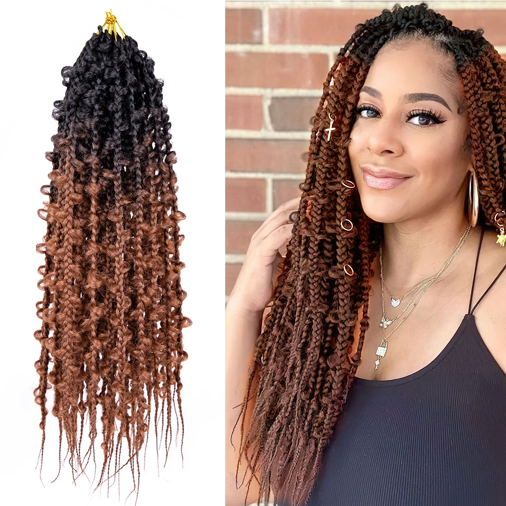 Großhandel/Lieferant Ombre 24 Zoll Neue Trend Box Geflecht Schmetterling Locs Synthetische Häkelbox Flechten Haarverlängerungen