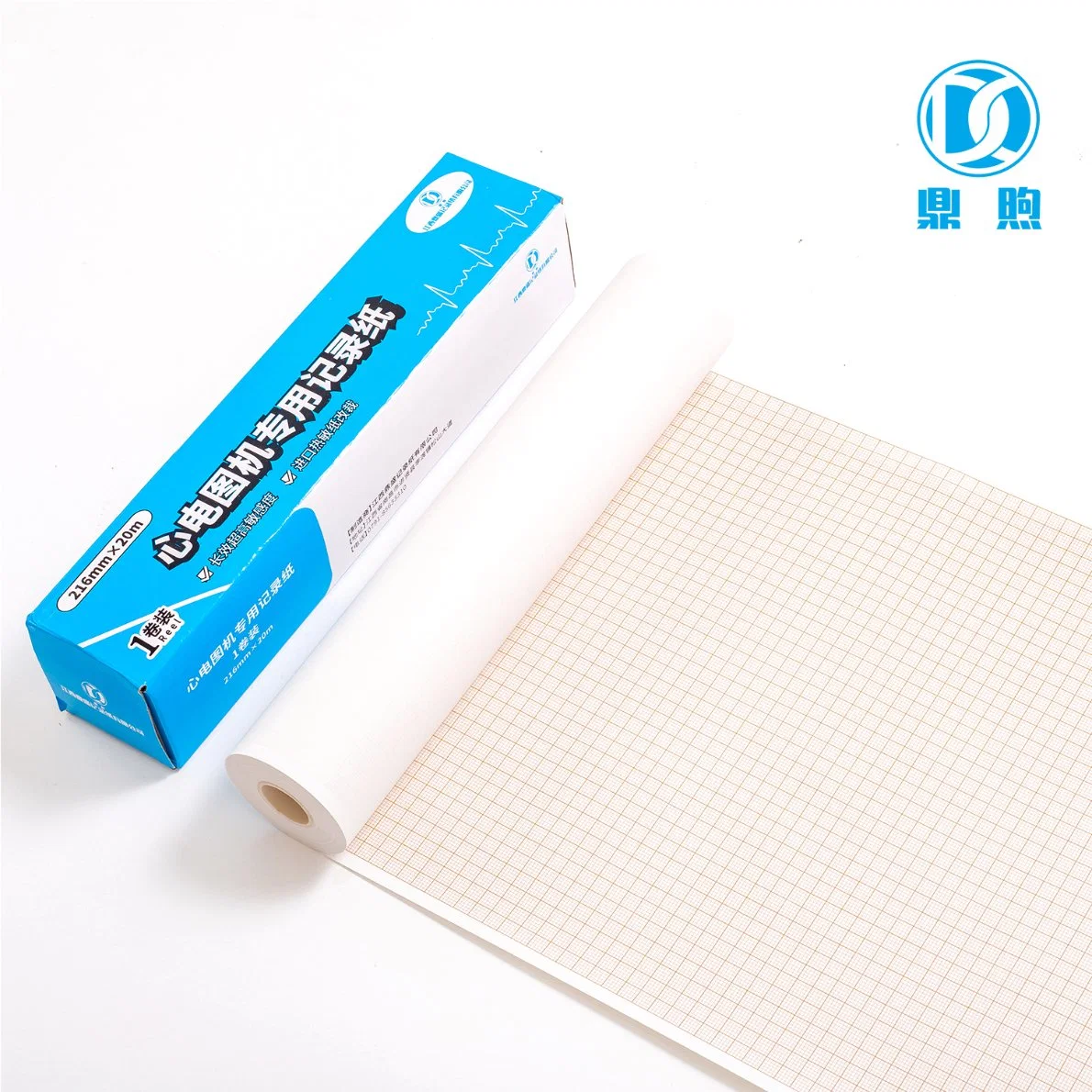 OEM 216mm*20m Thermal ECG Paper Roll Medical Recording Paper for ECG Machine