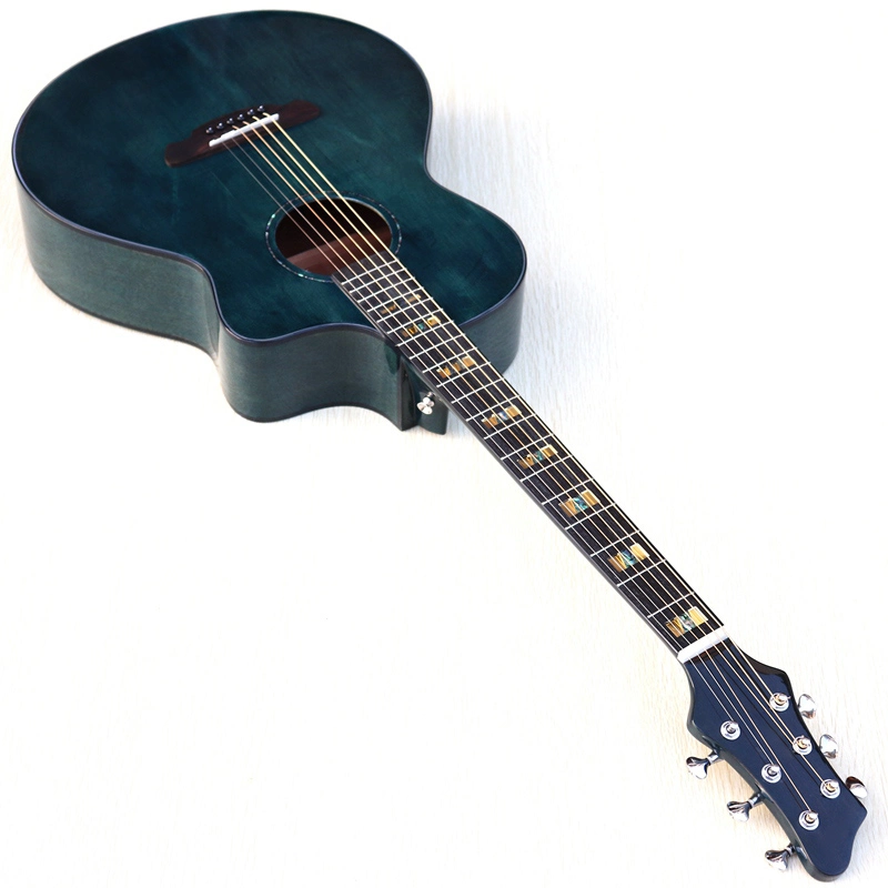 41-дюймовый синий цвет цельной древесины ели верхней части народных Акустическая гитара