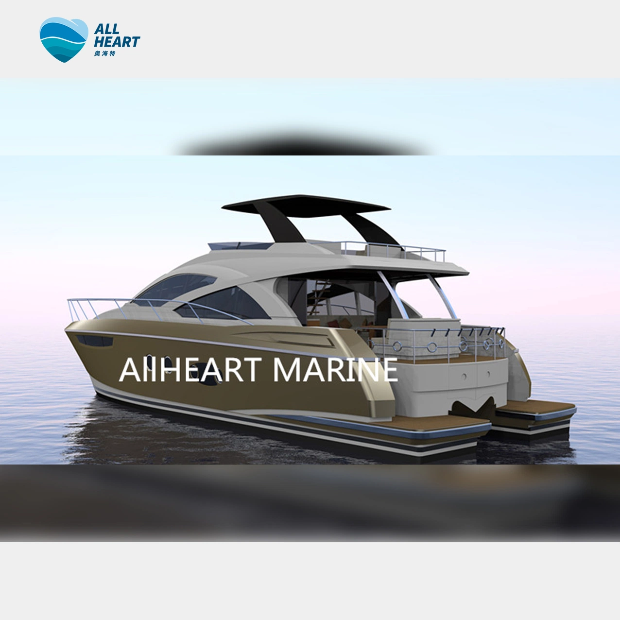 Allheart 14m Luxury Yacht with Beautiful Interior Fly Bridge for Sale