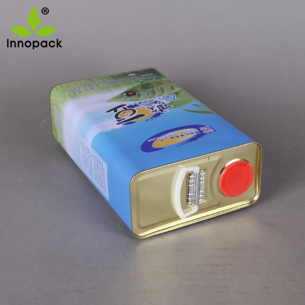 3L Square Metal Tin Container for Peanut Oil or Olive Oil with Cap