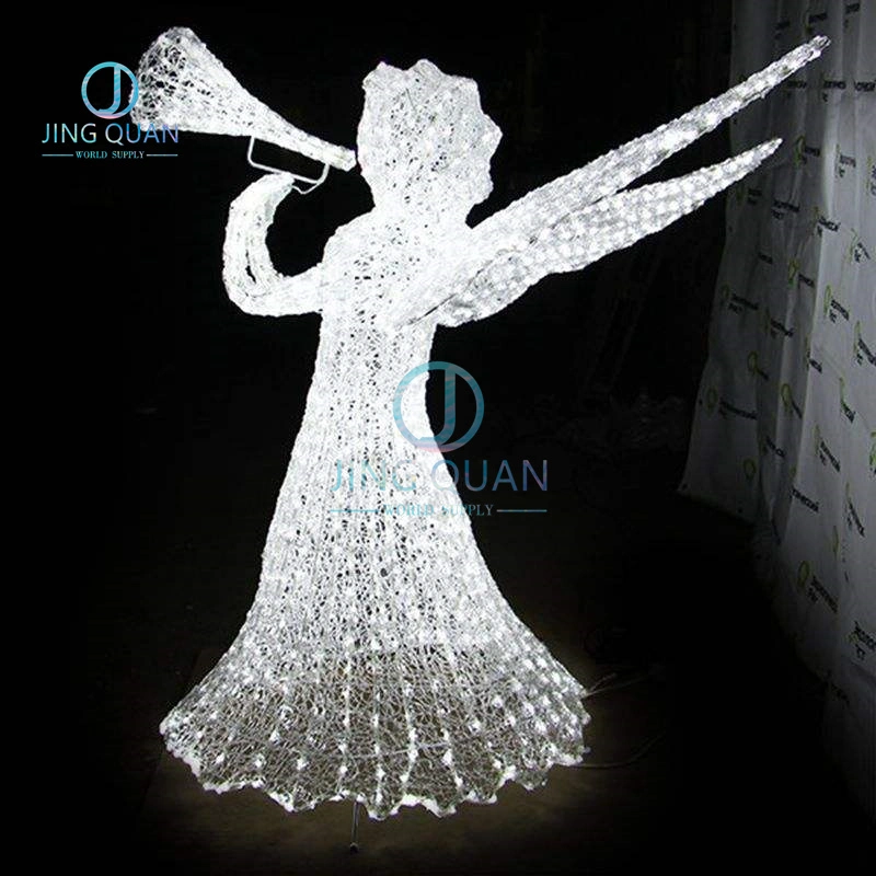 Amusement Park Outdoor Xmas 3D Angels LED Christmas Motif Lights Luxury Lighting Decoration